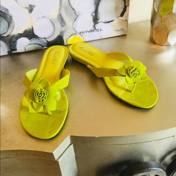 Lunnah Bella Shoes - Lime Green Flower Sandal